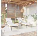 vidaXL Gartenliege-Set 2-tlg. mit Tisch Poly Rattan Braun Bild 1