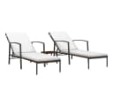 vidaXL Gartenliege-Set 2-tlg. mit Tisch Poly Rattan Braun Bild 2