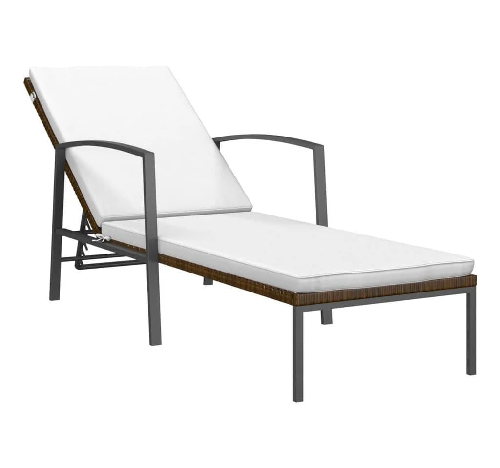 vidaXL Gartenliege-Set 2-tlg. mit Tisch Poly Rattan Braun - Bild 3
