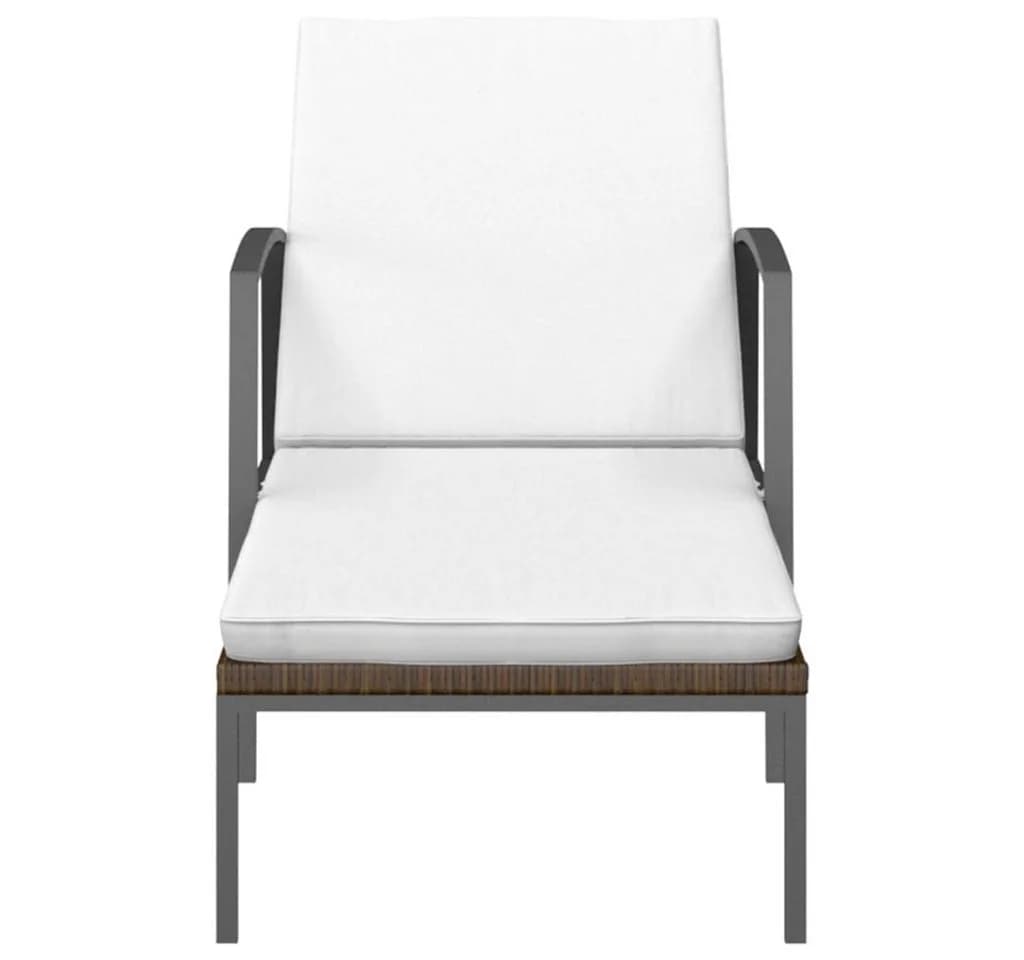 vidaXL Gartenliege-Set 2-tlg. mit Tisch Poly Rattan Braun - Bild 4