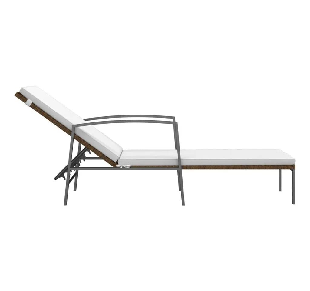 vidaXL Gartenliege-Set 2-tlg. mit Tisch Poly Rattan Braun - Bild 5