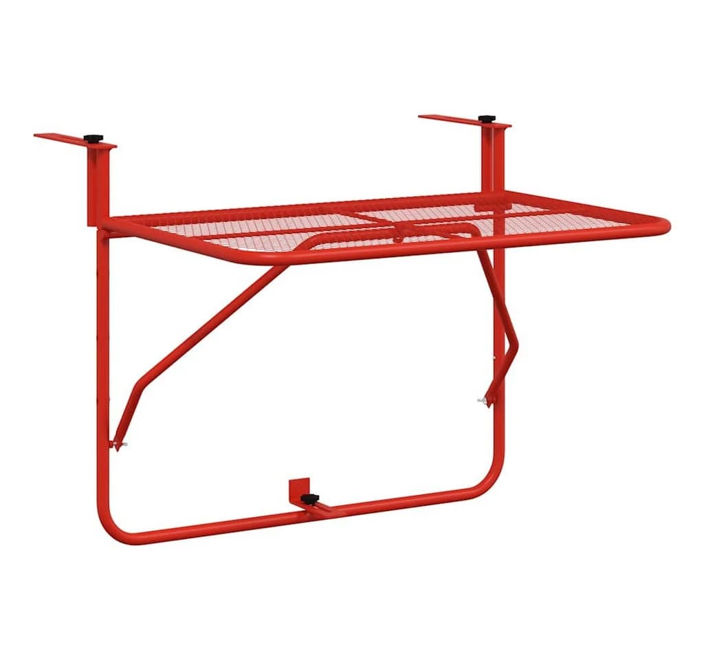 vidaXL Balkontisch Rot Klappbar Stahl 60x40 cm - Bild 2