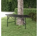 vidaXL Gartenbank Baumbank 113 cm Schwarz Stahl Bild 1