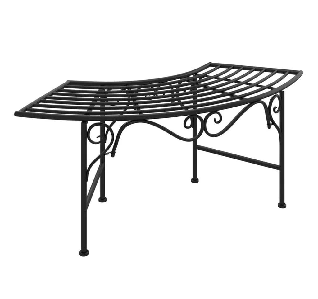vidaXL Gartenbank Baumbank 113 cm Schwarz Stahl - Bild 3