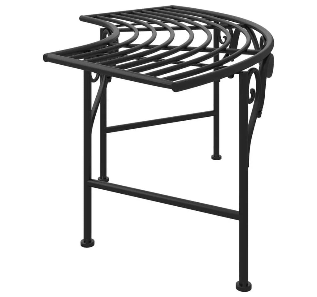 vidaXL Gartenbank Baumbank 113 cm Schwarz Stahl - Bild 4