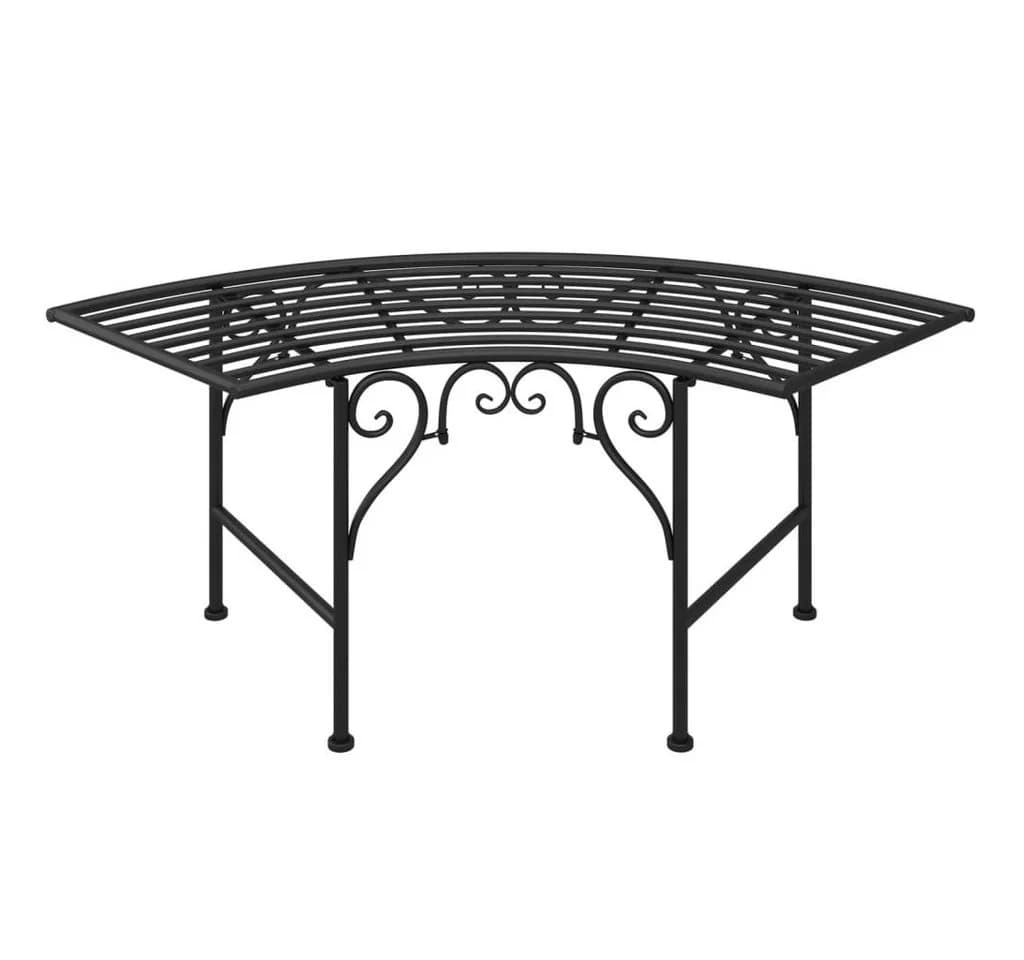 vidaXL Gartenbank Baumbank 113 cm Schwarz Stahl - Bild 5