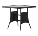 vidaXL Gartentisch Schwarz Poly Rattan mit Glasplatte Bild 2