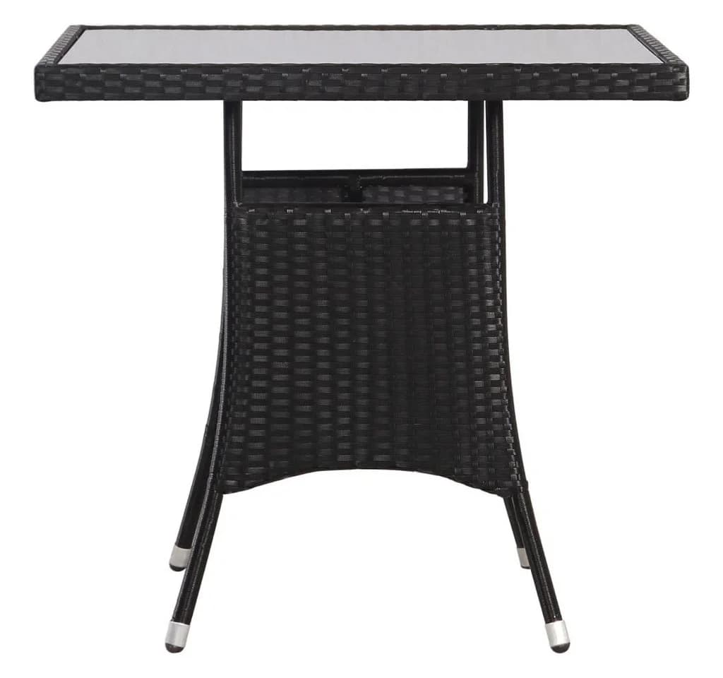 vidaXL Gartentisch Schwarz Poly Rattan mit Glasplatte - Bild 3