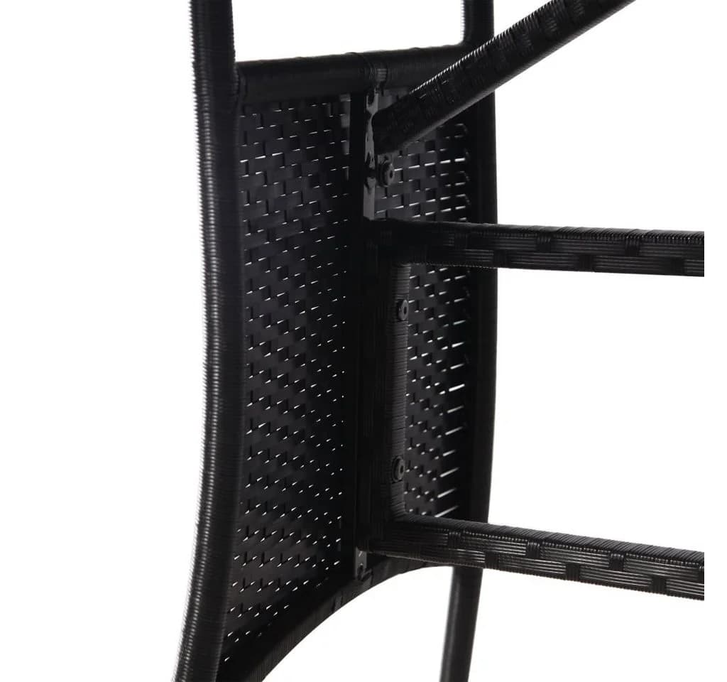 vidaXL Gartentisch Schwarz Poly Rattan mit Glasplatte - Bild 5