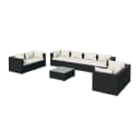 vidaXL Gartenlounge-Set 9-tlg. Schwarz Poly Rattan mit Kissen Bild 2
