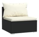 vidaXL Gartenlounge-Set 9-tlg. Schwarz Poly Rattan mit Kissen Bild 3