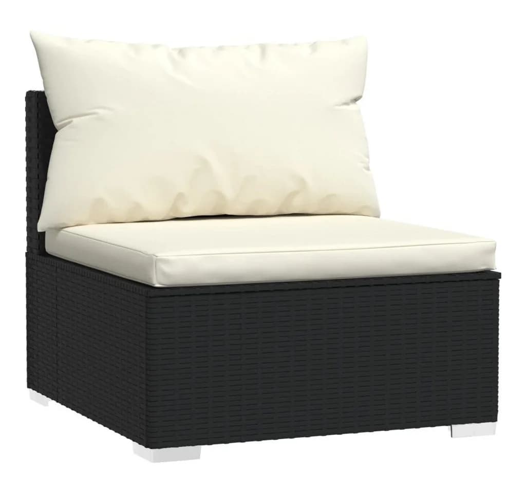 vidaXL Gartenlounge-Set 9-tlg. Schwarz Poly Rattan mit Kissen - Bild 3