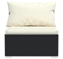 vidaXL Gartenlounge-Set 9-tlg. Schwarz Poly Rattan mit Kissen Bild 4