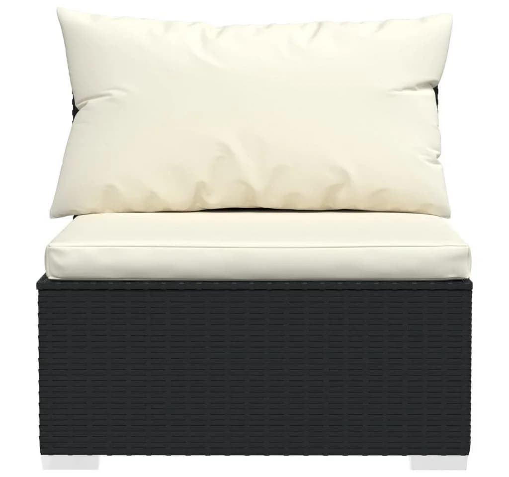 vidaXL Gartenlounge-Set 9-tlg. Schwarz Poly Rattan mit Kissen - Bild 4