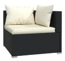 vidaXL Gartenlounge-Set 9-tlg. Schwarz Poly Rattan mit Kissen Bild 5