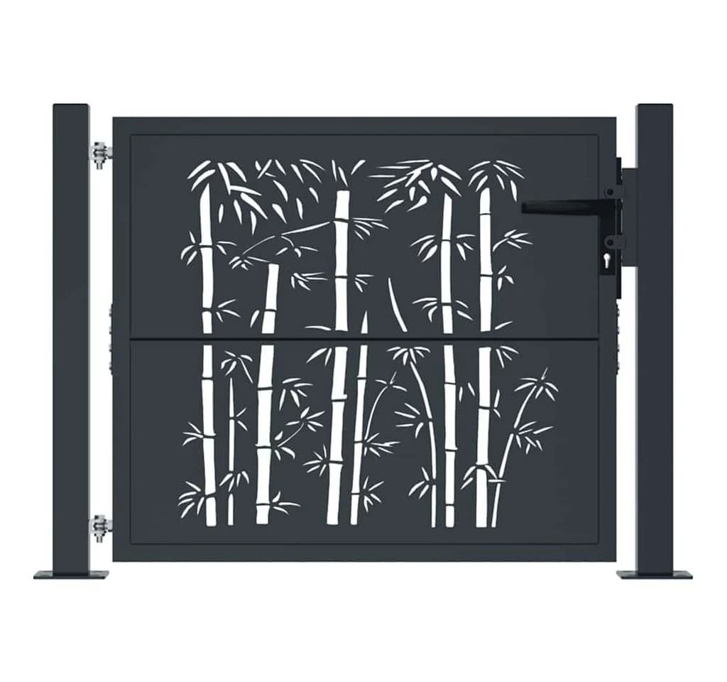 vidaXL Gartentor Anthrazit Stahl Bambus-Design - Bild 3