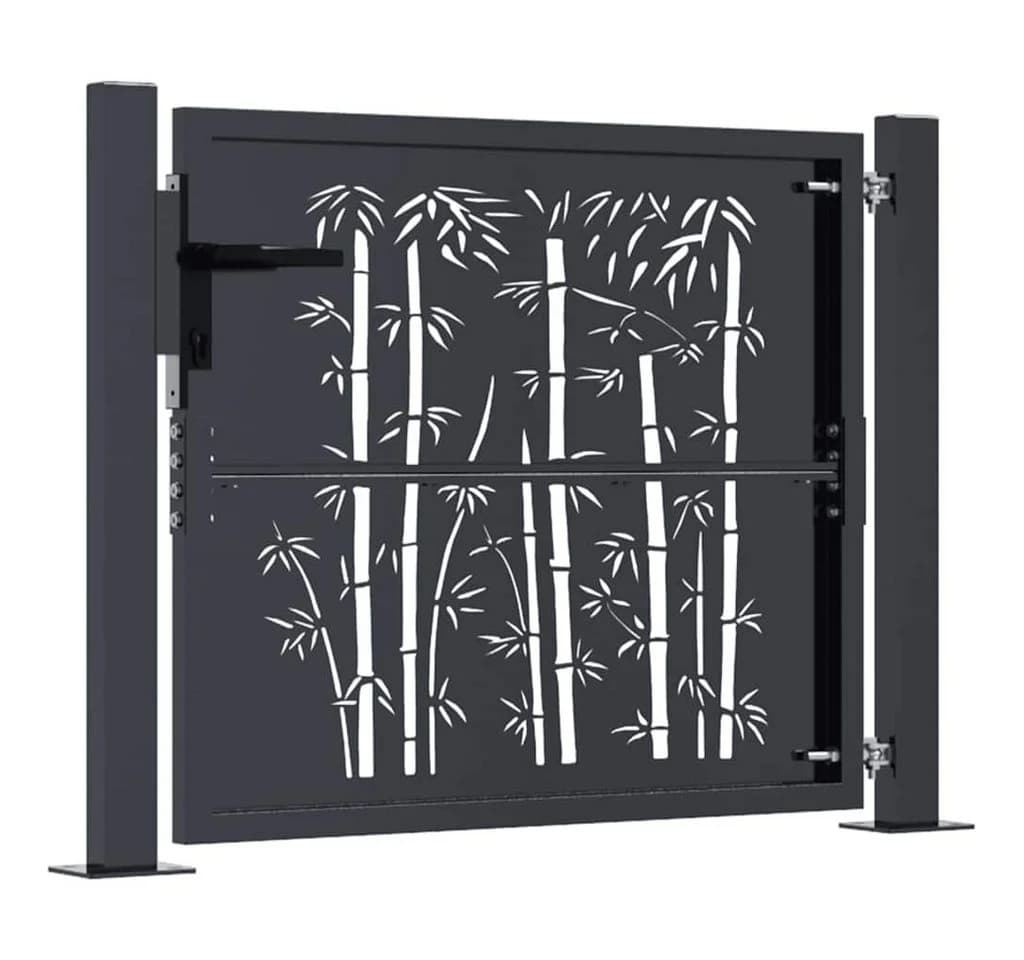 vidaXL Gartentor Anthrazit Stahl Bambus-Design - Bild 4