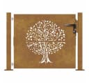 vidaXL Gartentor 100x75 cm Cortenstahl Baumdesign Bild 4
