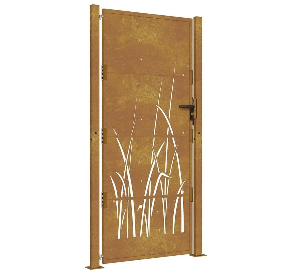 vidaXL Gartentor 100x175 cm Cortenstahl Gras-Design - Bild 2