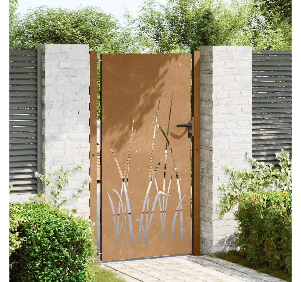 vidaXL Gartentor 100x175 cm Cortenstahl Gras-Design - Bild 3