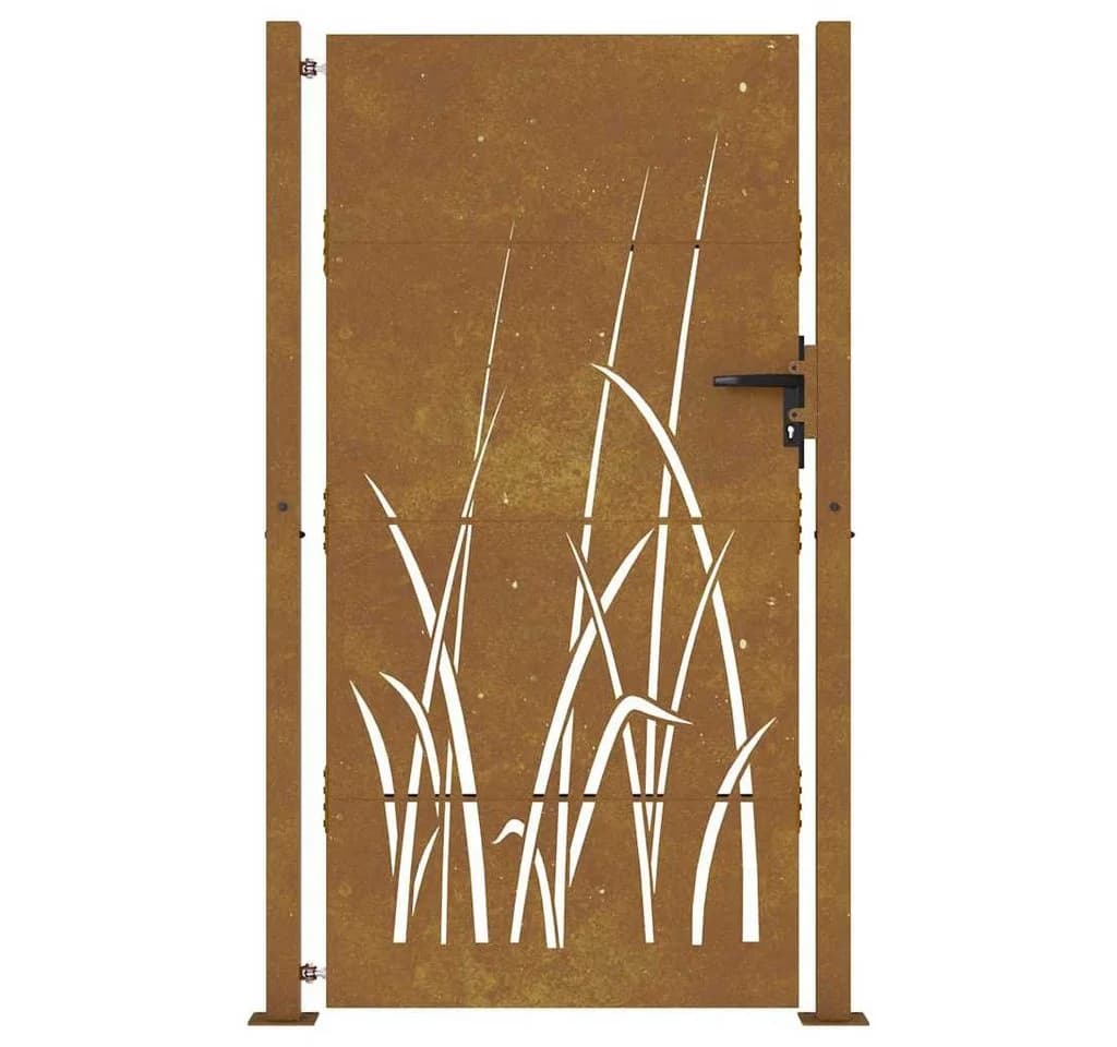 vidaXL Gartentor 100x175 cm Cortenstahl Gras-Design - Bild 4