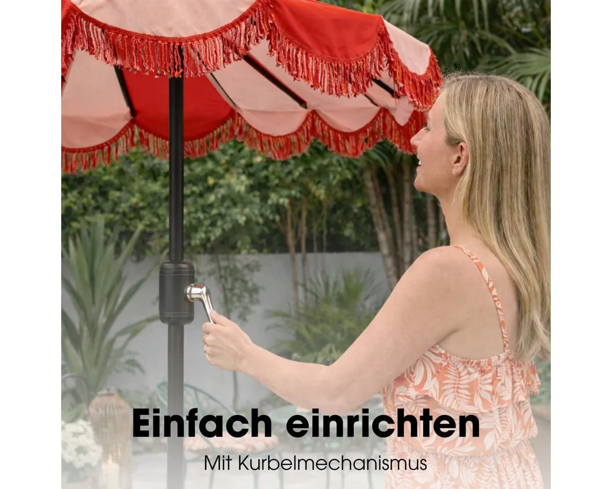 Mica Decorations Sonnenschirm Kim Rot mit Tasche - Bild 5