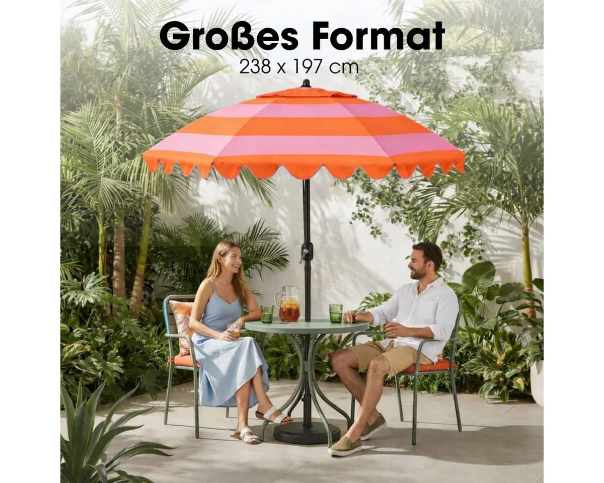 Mica Decorations Neigbarer Sonnenschirm Orange 238 x Ø197 cm - Bild 4