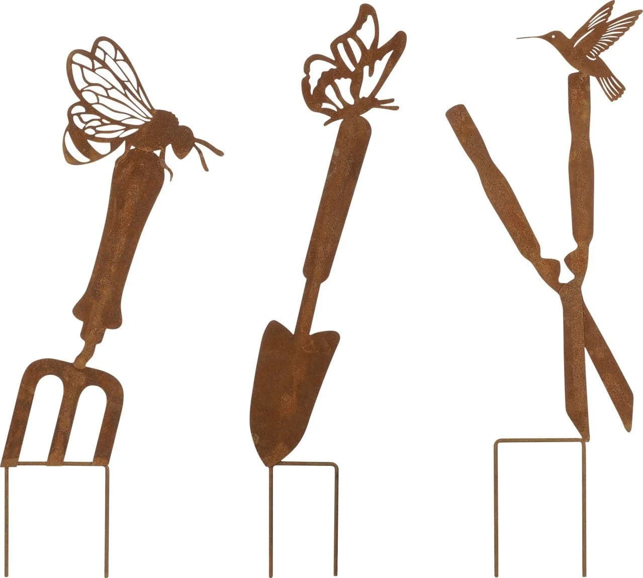 Mica Decorations Gartenstecker Metall Rostfarben