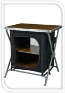 Koopman Campingtisch mit Schrank Aluminium Faltbar Holz-Optik Bild 4