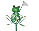 Decoris Dekofigur Frosch mit Kescher 91cm Metall Grün Bild 2