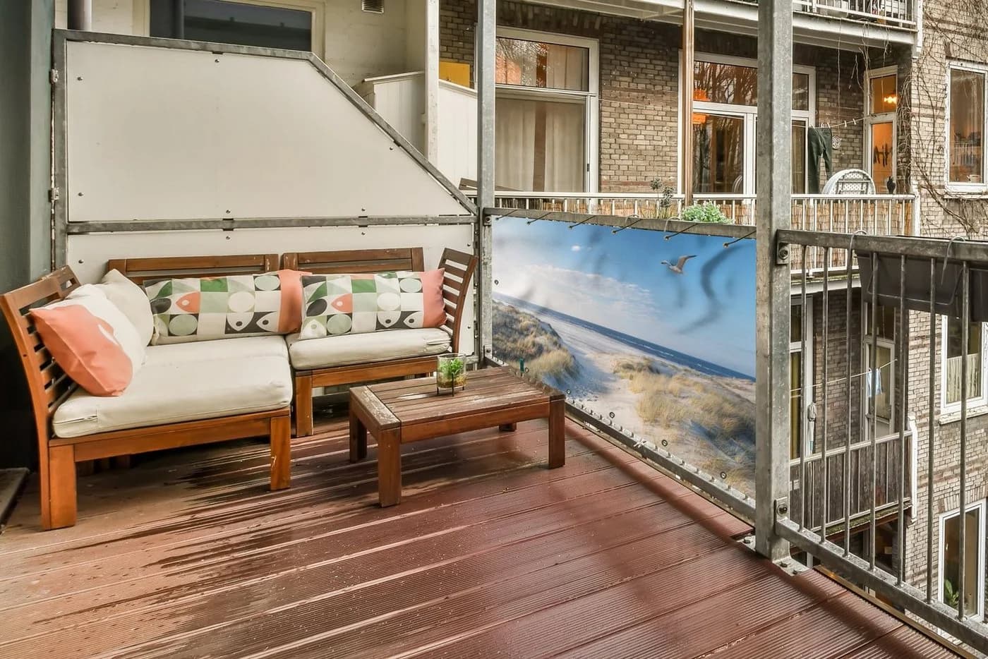 MuchoWow Balkonsichtschutz Düne Möwe PVC 90x200 cm - Bild 4