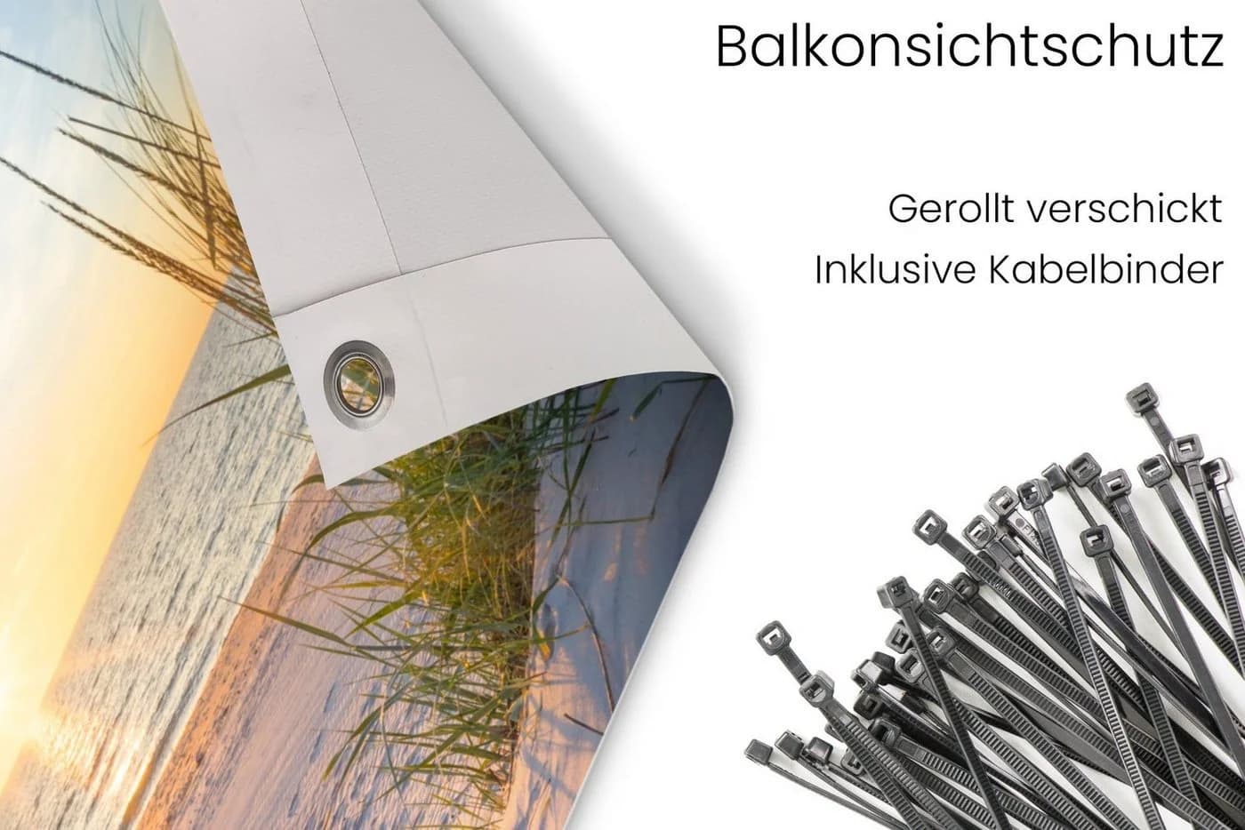 MuchoWow Balkonsichtschutz Strand Design PVC Windschutz - Bild 5
