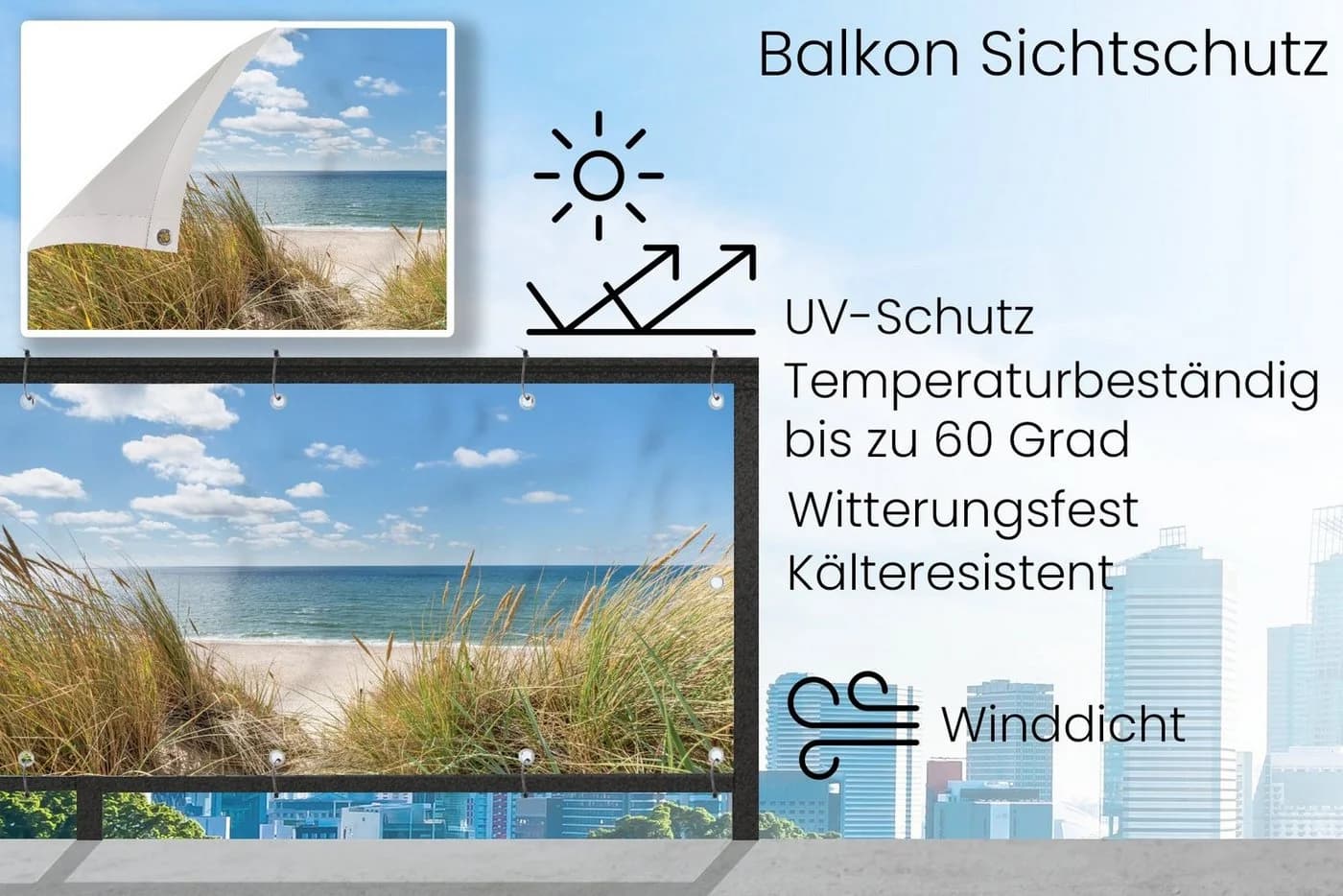 MuchoWow Balkonsichtschutz Düne PVC Windschutz UV-beständig - Bild 3