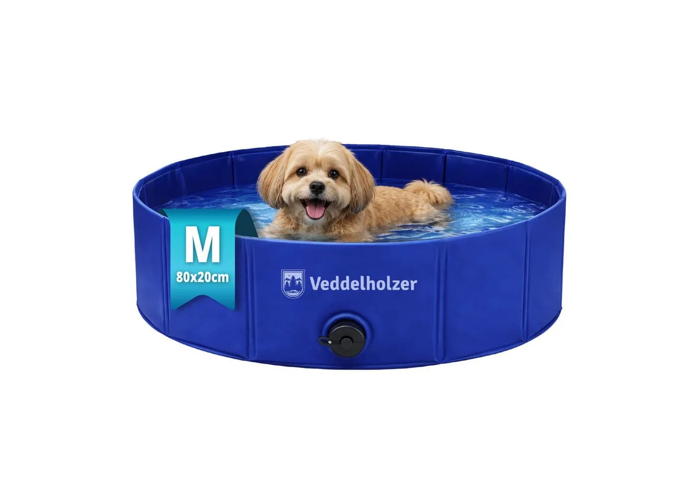 Veddelholzer Faltbarer Hundepool Blau Rutschfest - Bild 2