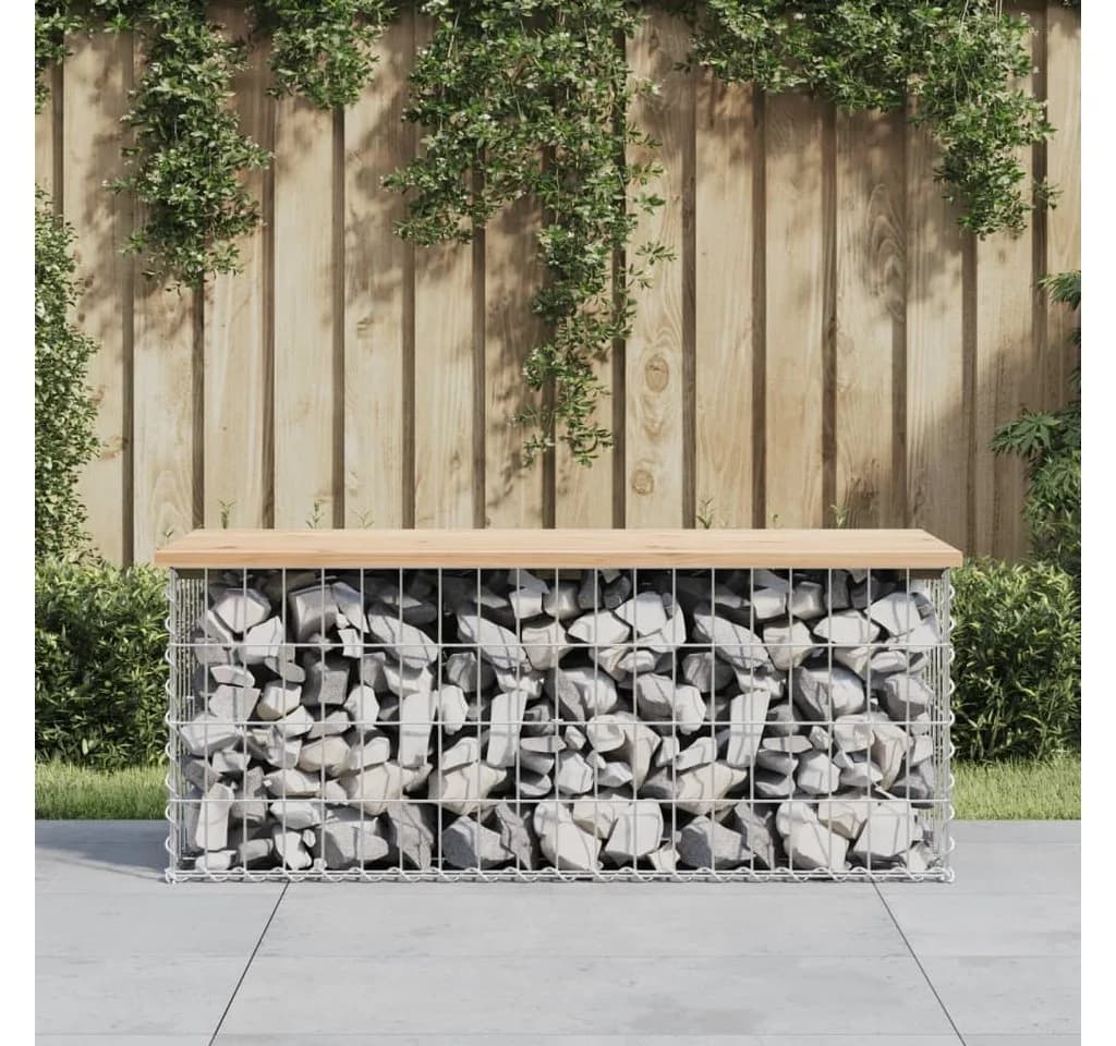 vidaXL Gartenbank Gabionen Massivholz Kiefer