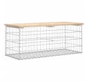 vidaXL Gartenbank Gabionen Massivholz Kiefer Bild 5