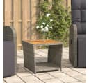 vidaXL Gartentisch Grau Poly Rattan & Massivholz Bild 1