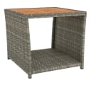vidaXL Gartentisch Grau Poly Rattan & Massivholz Bild 2