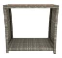 vidaXL Gartentisch Grau Poly Rattan & Massivholz Bild 3