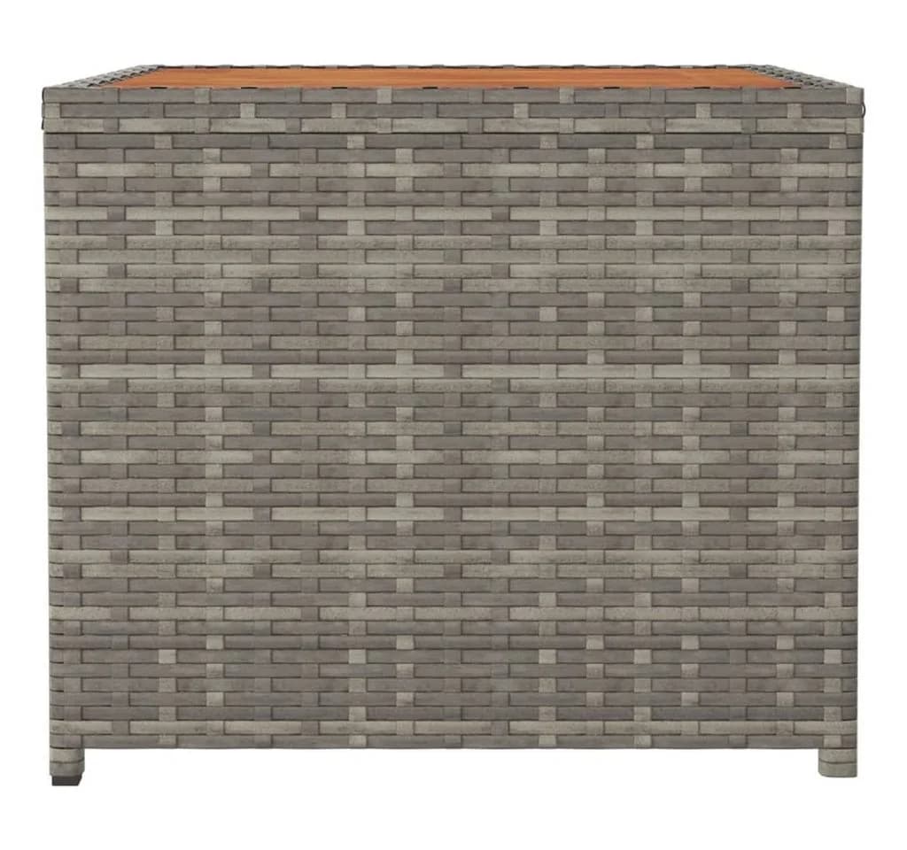 vidaXL Gartentisch Grau Poly Rattan & Massivholz - Bild 4