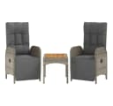 vidaXL Gartenstuhl-Set 2-tlg. mit Tisch Grau Poly Rattan Bild 2