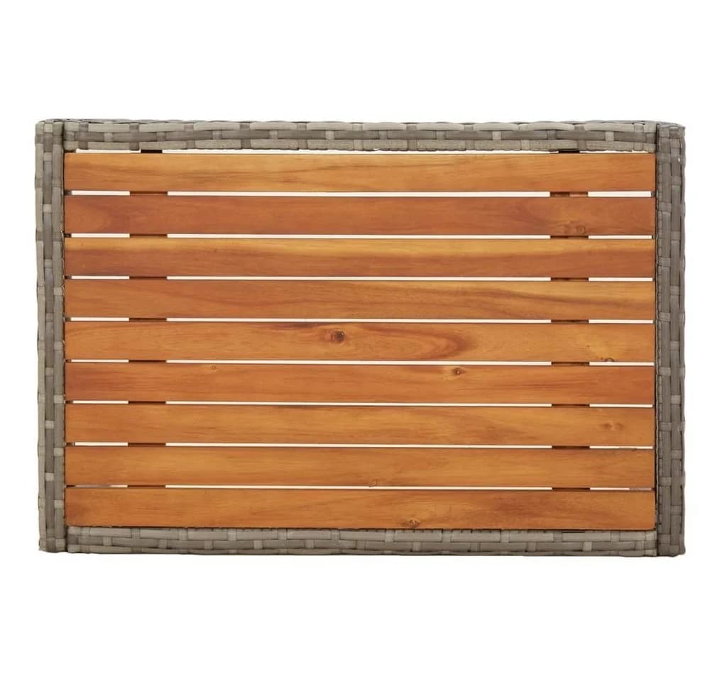 vidaXL Gartenstuhl-Set 2-tlg. mit Tisch Grau Poly Rattan - Bild 4