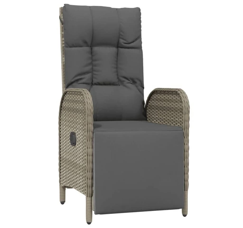 vidaXL Gartenstuhl-Set 2-tlg. mit Tisch Grau Poly Rattan - Bild 5