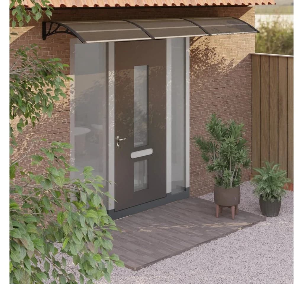 vidaXL Türvordach Schwarz Polycarbonat