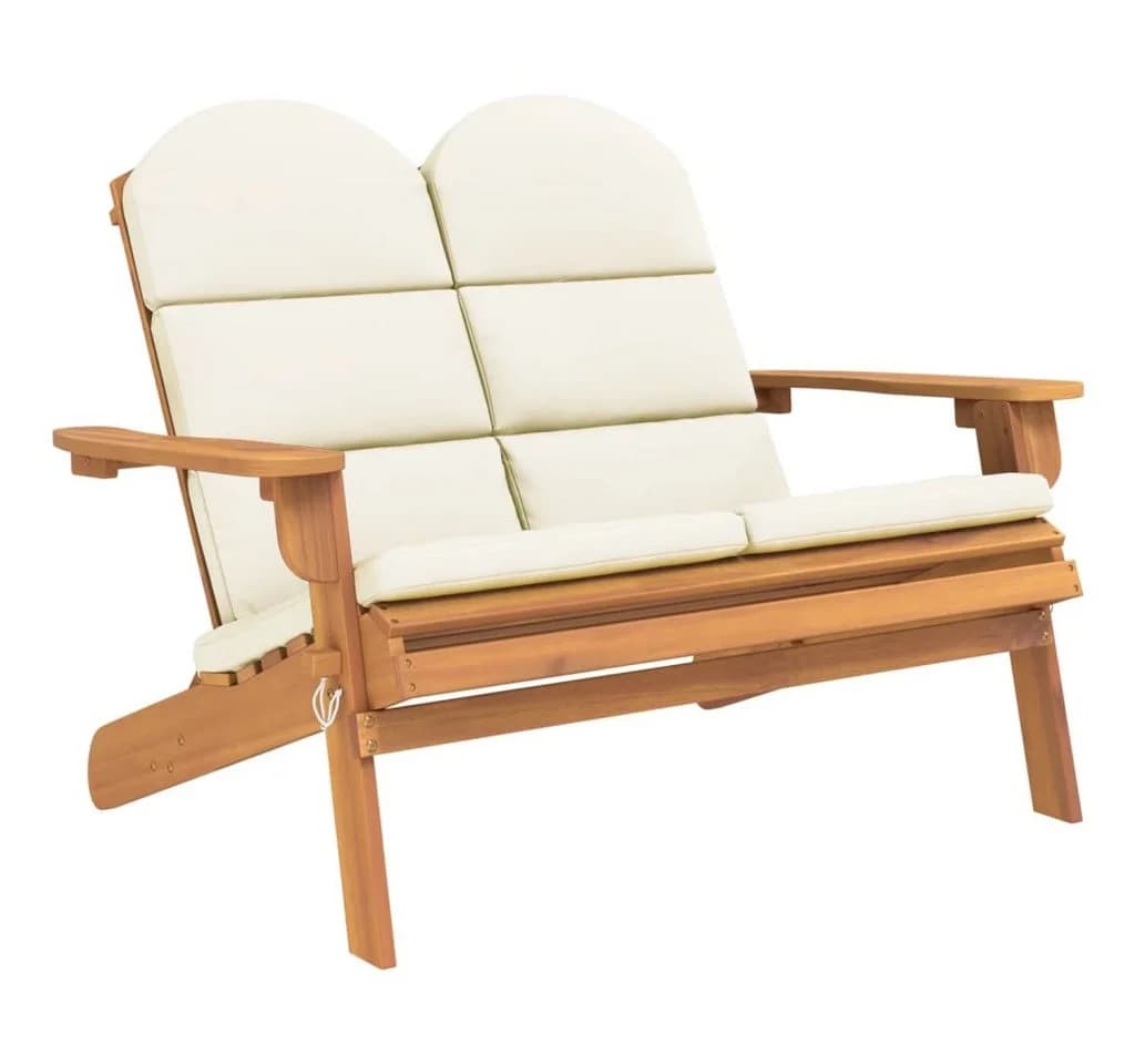 vidaXL Adirondack-Gartenbank mit Kissen Massivholz Beige - Bild 2