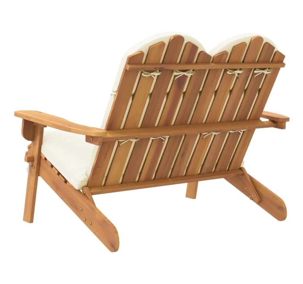vidaXL Adirondack-Gartenbank mit Kissen Massivholz Beige - Bild 5