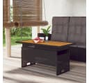 vidaXL Gartentisch Schwarz 100x50x43/63 cm Akazienholz & Poly Rattan Bild 1