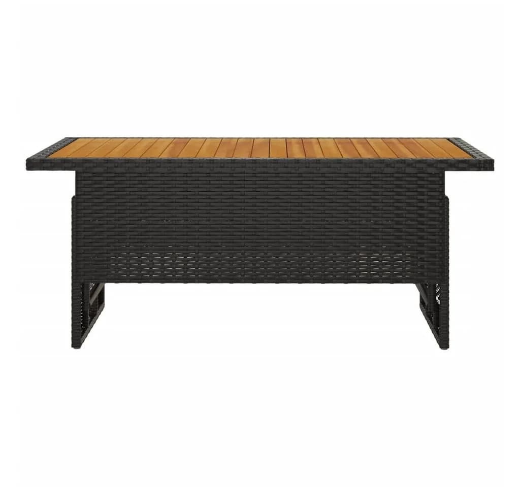 vidaXL Gartentisch Schwarz 100x50x43/63 cm Akazienholz & Poly Rattan - Bild 3