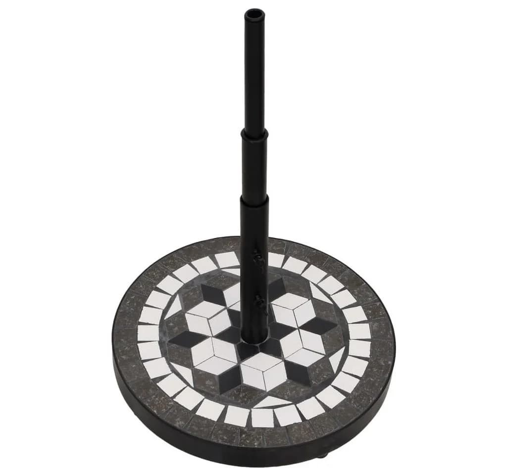 vidaXL Sonnenschirmständer Schwarz/Weiß Keramik 12 kg - Bild 3
