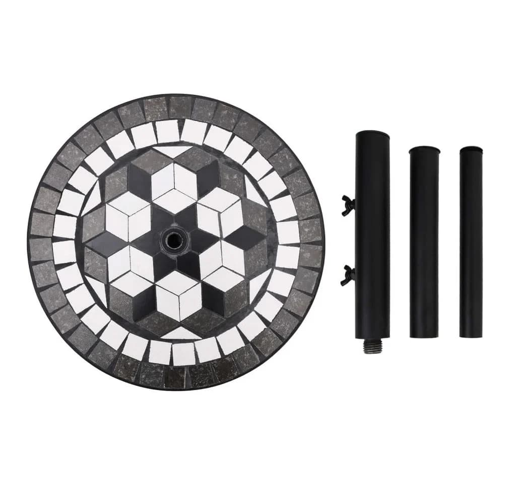 vidaXL Sonnenschirmständer Schwarz/Weiß Keramik 12 kg - Bild 5